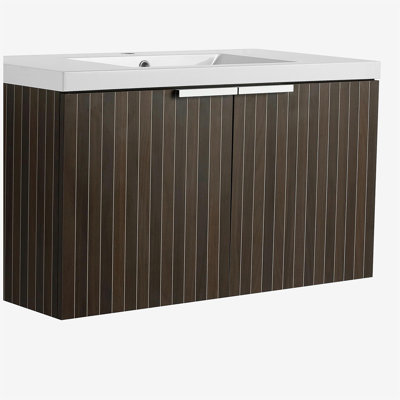 Meuble-lavabo de 36 pouces avec lavabo en résine, porte, installation flottante