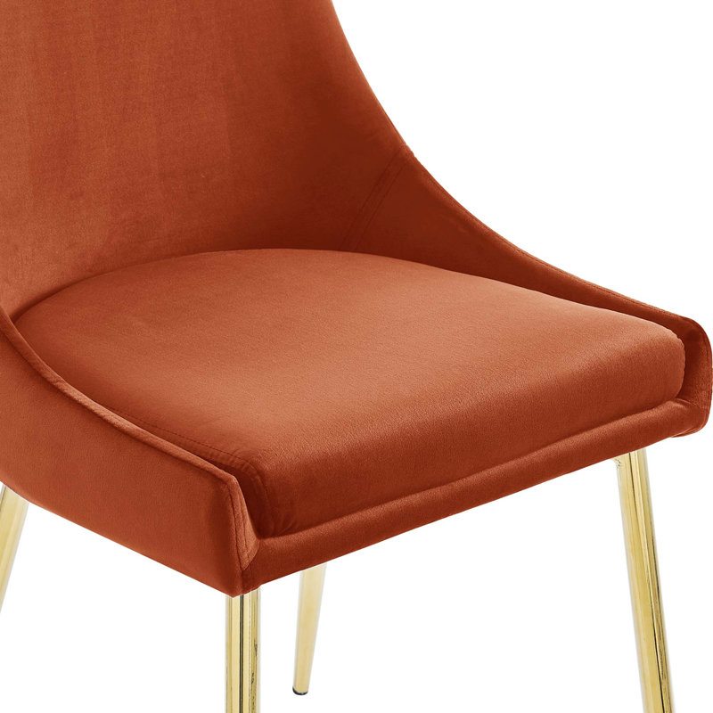 Modway Viscount Performance Velvet Dining Chairs, Yellow