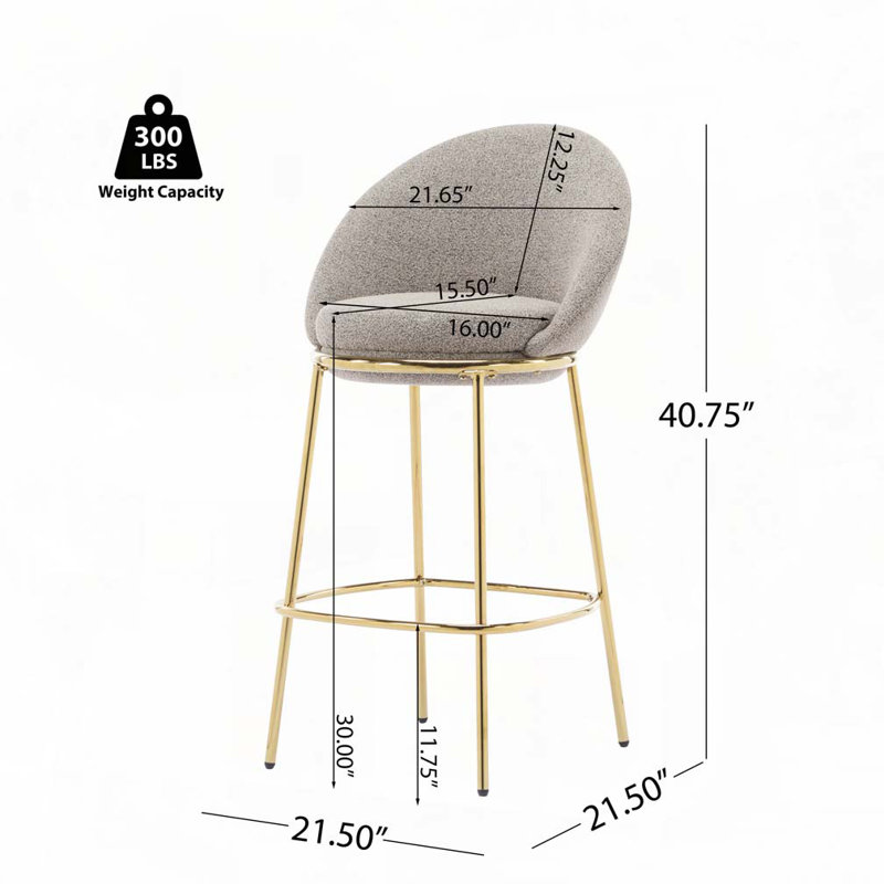 Tabouret de bar rembourré en métal