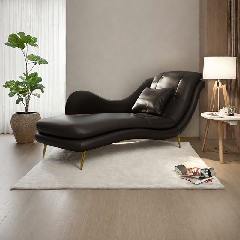 Chaise longue Robichaux , Orienté à droite, Marron foncé
