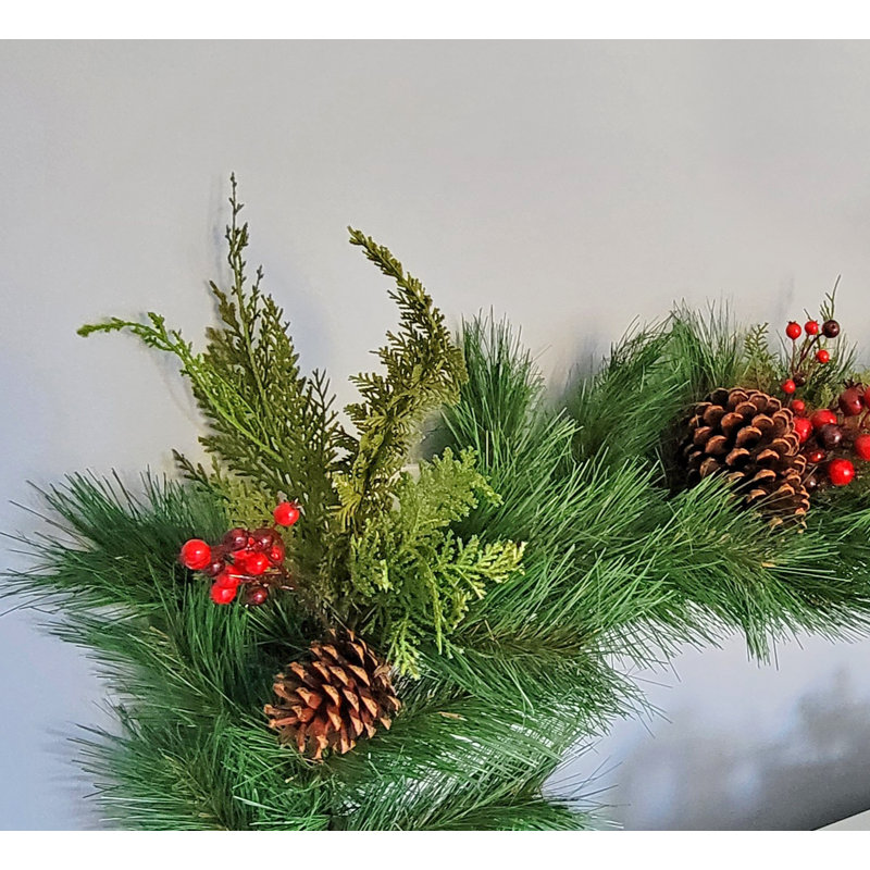 Guirlande 6 'Christmas Red Berry Cedar Pinecone
