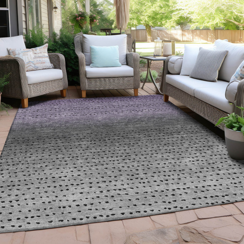 Tapis mauve intérieur / extérieur lavable à la machine, Rectangle 10 pi x 14 pi