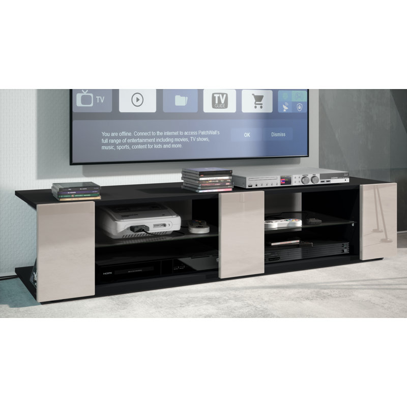 Mcclintock Unfinished TV Stand for TVs up to 60", Black Matt/Sand Grey