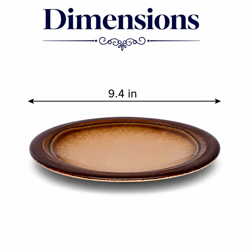 Assiette plate en porcelaine de qualité supérieure SAHara, 9,45 x 9,45 x 0,94 po