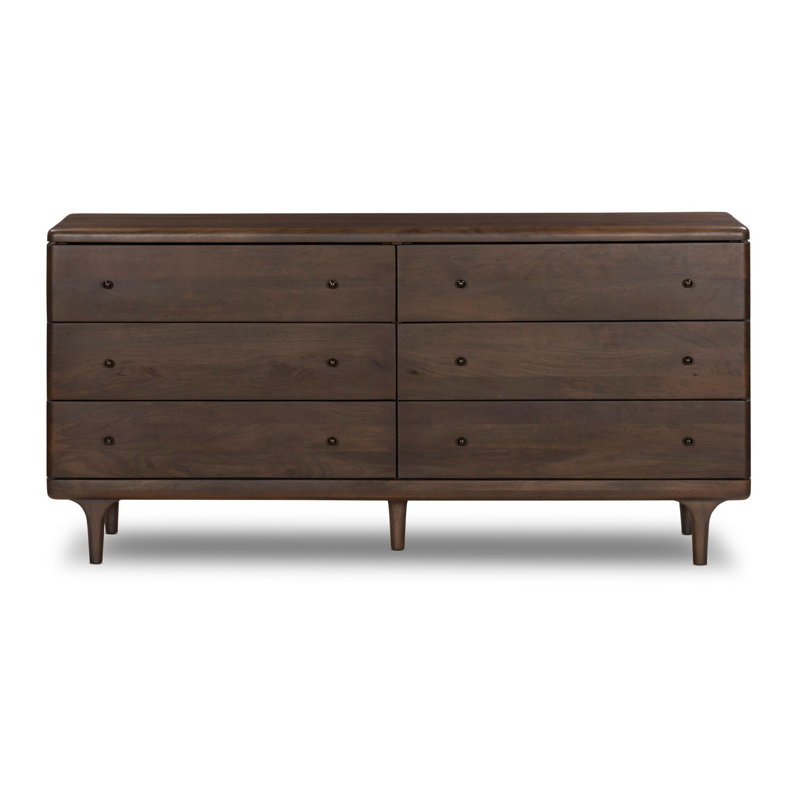 Eldrin 6 Drawer Dresser-Warm Brown Mango
