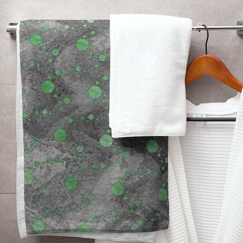 Serviette de bain Planets and Stars, Vert/noir