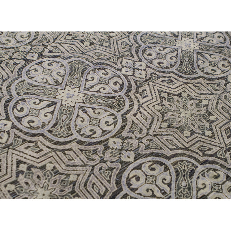 Geometric Area Rug in Charcoal