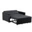 Causeuse convertible en velours l 53,5 po avec capitonnage et poche latérale, noir