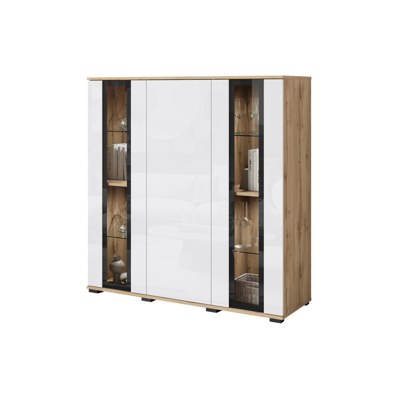 Myton Laminate Rectangle Accent Cabinet, Oak/White