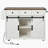 Kitchen storage island with power outlets and 2 sliding barn doors, a wheel-mounted kitchen island with a flip-top and spice rack, suitable for families, kitchens, and restaurants, white-501455427