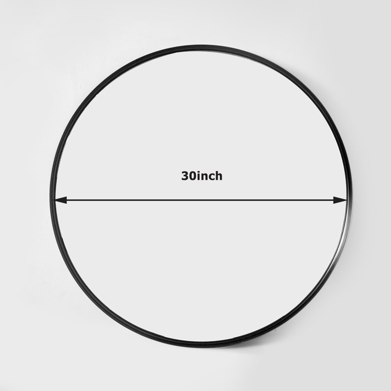 Mordern-Design Round Deep Framed Waterproof Bathroom Mirror, 30" H x 30" W