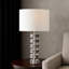 Lampe de table élégante en cristal cylindrique empilé pour salon - Lampe de chevet ou de bureau moderne pour chambre - 71 cm, cristal transparent et blanc