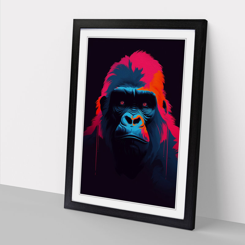 Gorilla Minimalism Art - Framed Print