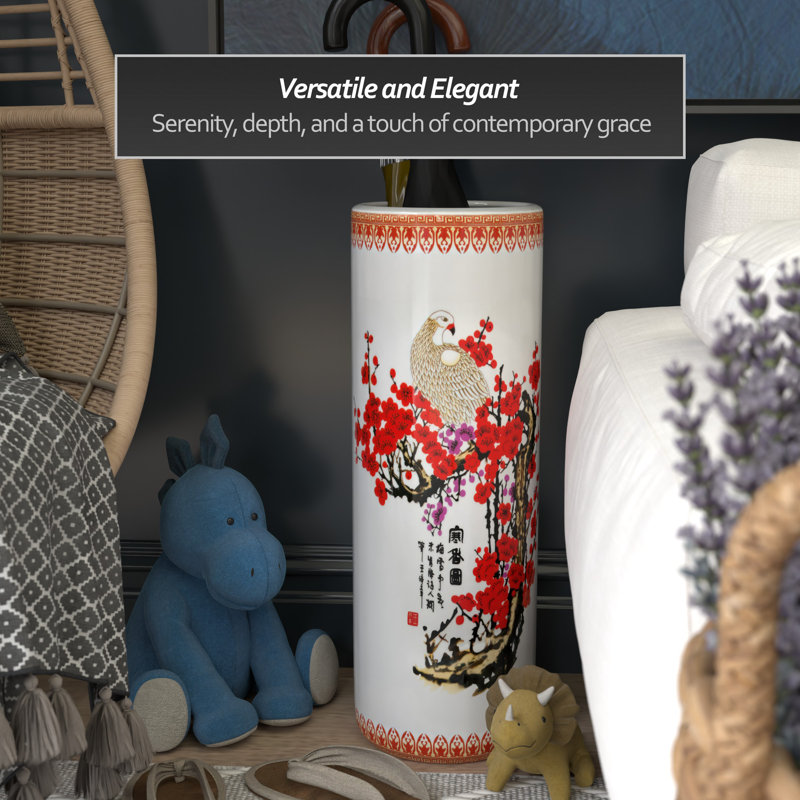 Umbrella Stand, Cherry Blossom with White Crane