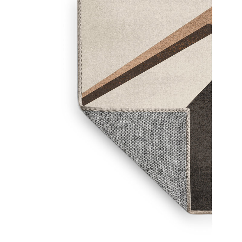 Tapis beige élégant et chic lavable à la machine Marvale, 5 x 8