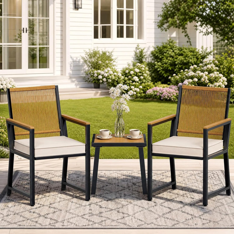 Patio Dining Set Table,, Beige, Brown
