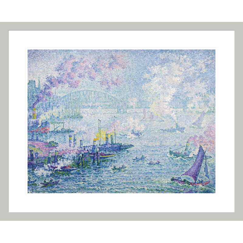 «The Port of Rotterdam» par Paul Signac - reproduction d'art numérique encadrée, H 23,5 po x l 28,74 po