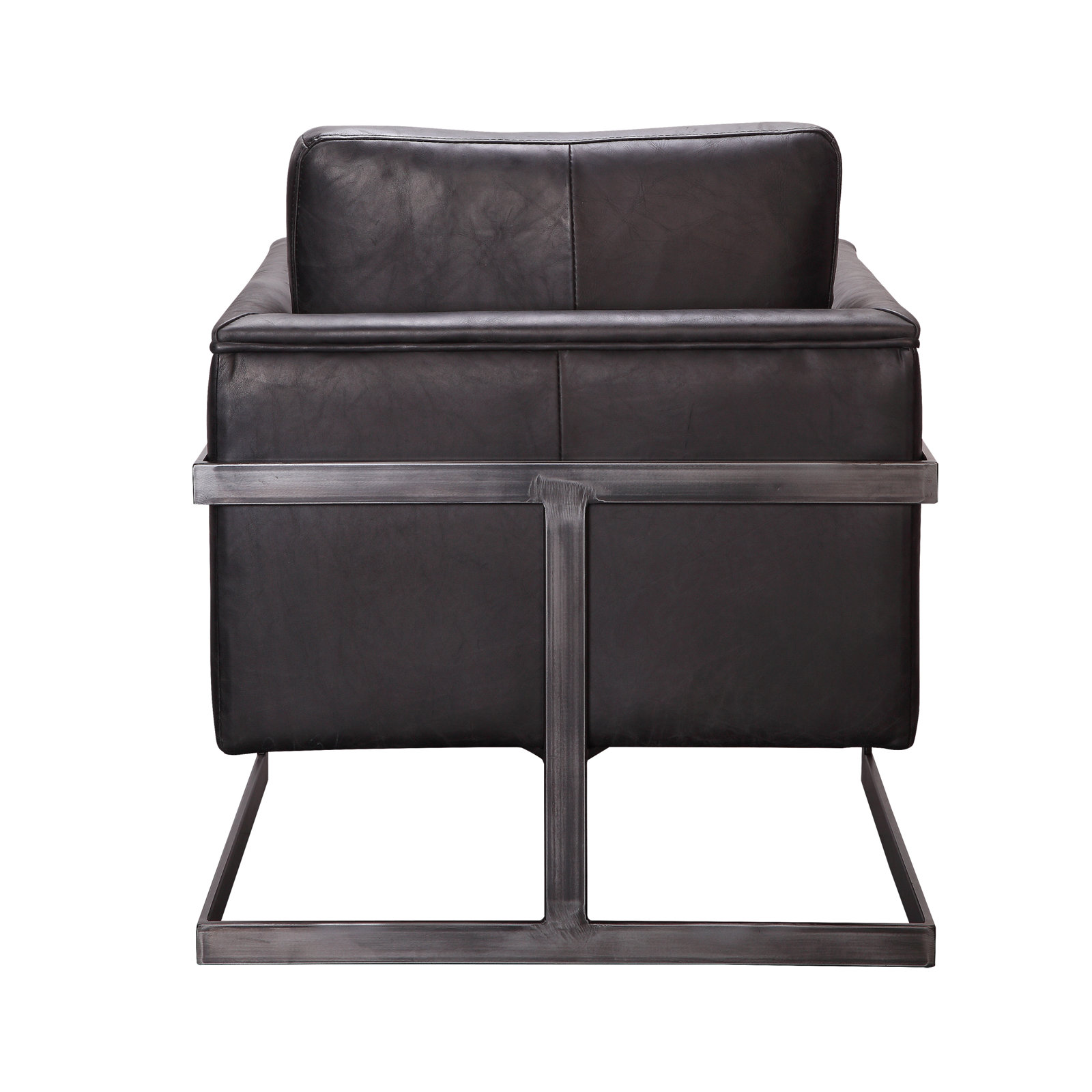 Oliver 27" Wide Armchair, Black Genuine Leather