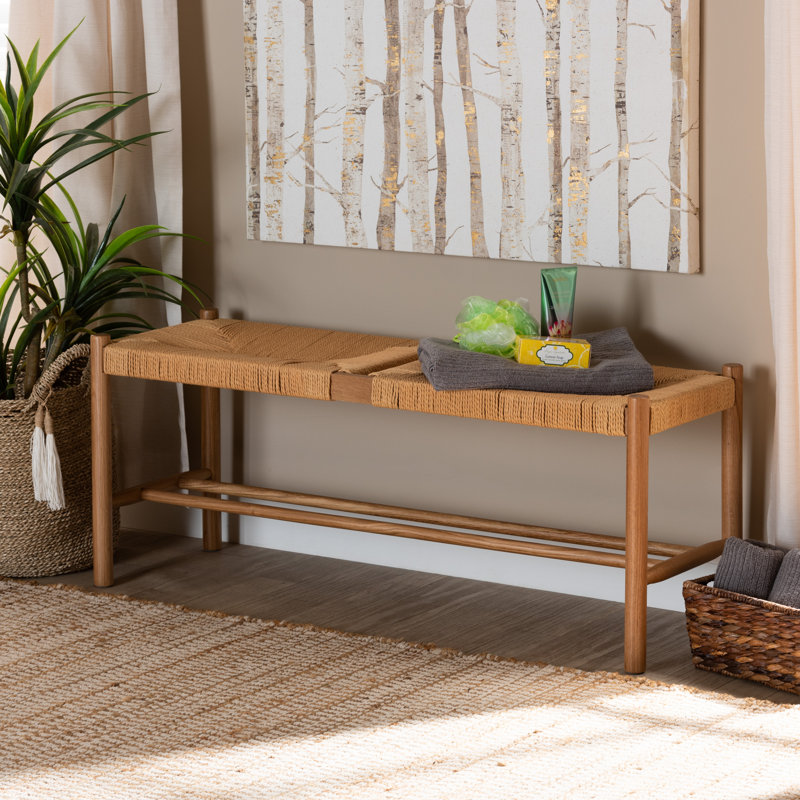 Friedlaender Solid Wood Bench, 17.7" H x 21.7" W x 13.8"D