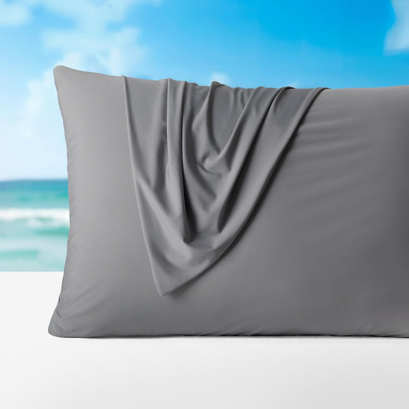SLEEP ZONE Nanotex Cooling Pillowcases - 2 Pack, Silky Pillow Cases for Hair and Skin, Breathable Bedding for Summer and Hot Sleepers, Zippered Pillow Covers(Dark Grey, Standard)