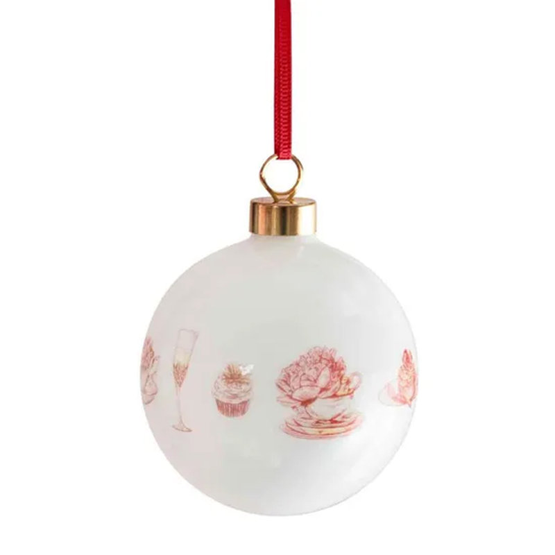 6cm Bone China Bauble