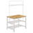 Hollis Brown/White 3-Piece Kitchen Island Counter Height Table with Stools