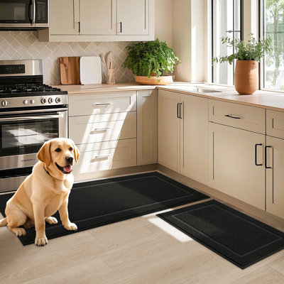 Geometric Polyester Non-Skid Kitchen Mat