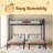 Twin Over Twin & Queen Bunk Bed, Metal Triple Bunk Bed With Safety Guardrails,Space-Saving/Noise Reduced-2118082279-2118082274