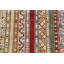 Tapis beige / rouge / beige en laine noué à la main de conception unique 5 pi 10 po x 7 pi 8 po