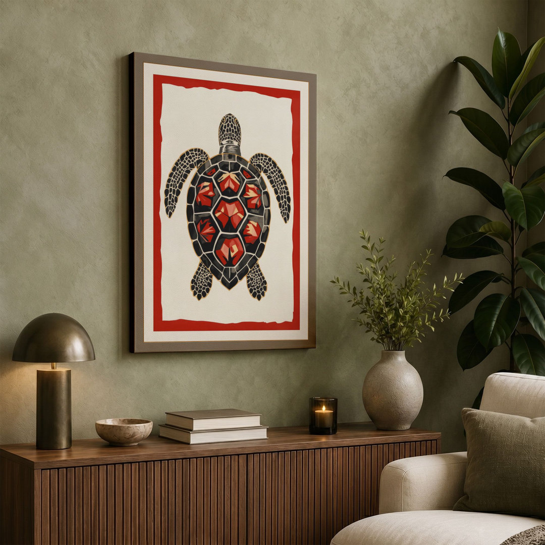 Ornamental Sea Turtle Coastal - Wrapped Canvas