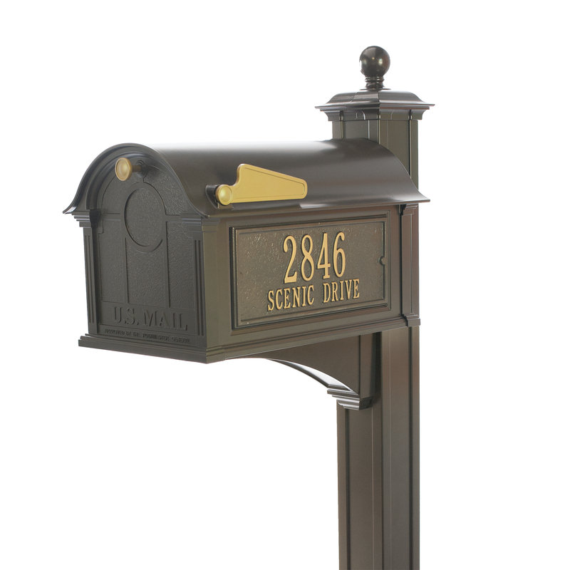 Balmoral Post Mounted Mailbox, French Bronze, Yes
