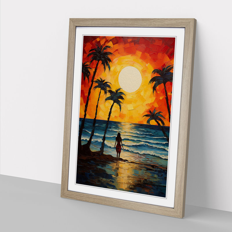 Single Picture Frame Print on Wood, 46cm H x 34cm W, Oak Framed