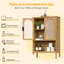Tablette de rangement en bambou au-dessus de la toilette avec portes en rotin