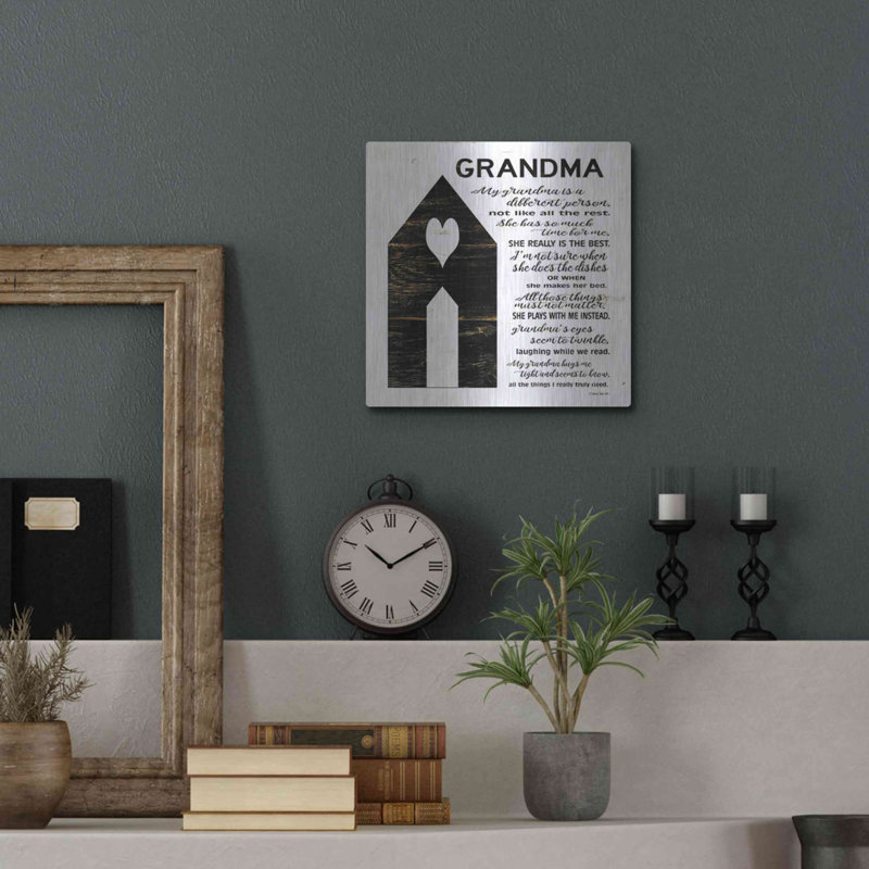 «My Grandma is the Best» par Cindy Jacobs, art mural en métal, H 12 po x l 12 po
