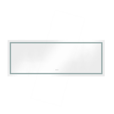 LED Bathroom Mirror With Front And Backlight, Wall Mounted Vanity Mirror, Anti-Fog, Memory, 3 Colors, Stepless Dimmable
