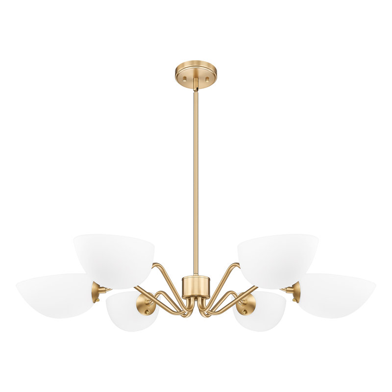 Lustre 6 lumières Justina, Or moderne