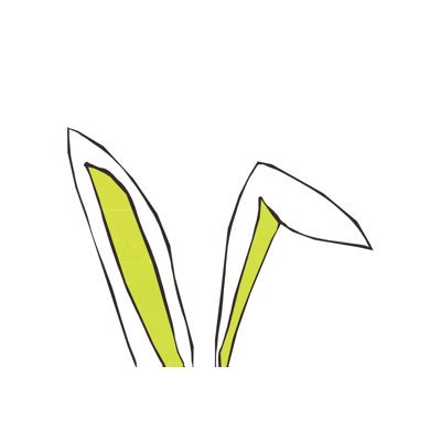 Bunny Ears Green - Wrapped Canvas Painting