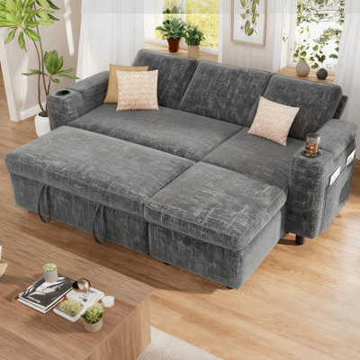 Canapé-lit modulaire multifonctionnel de 82 po | Dossier réglable, rangement dissimulé et assemblage sans outil