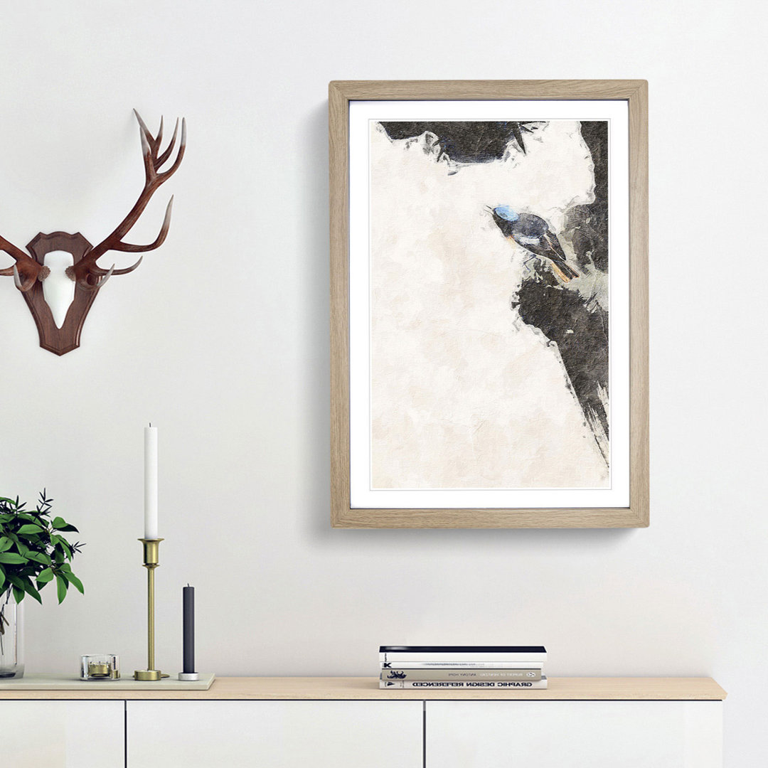 Bird on a Rock by Shibata Zeshin - Picture Frame Painting Print