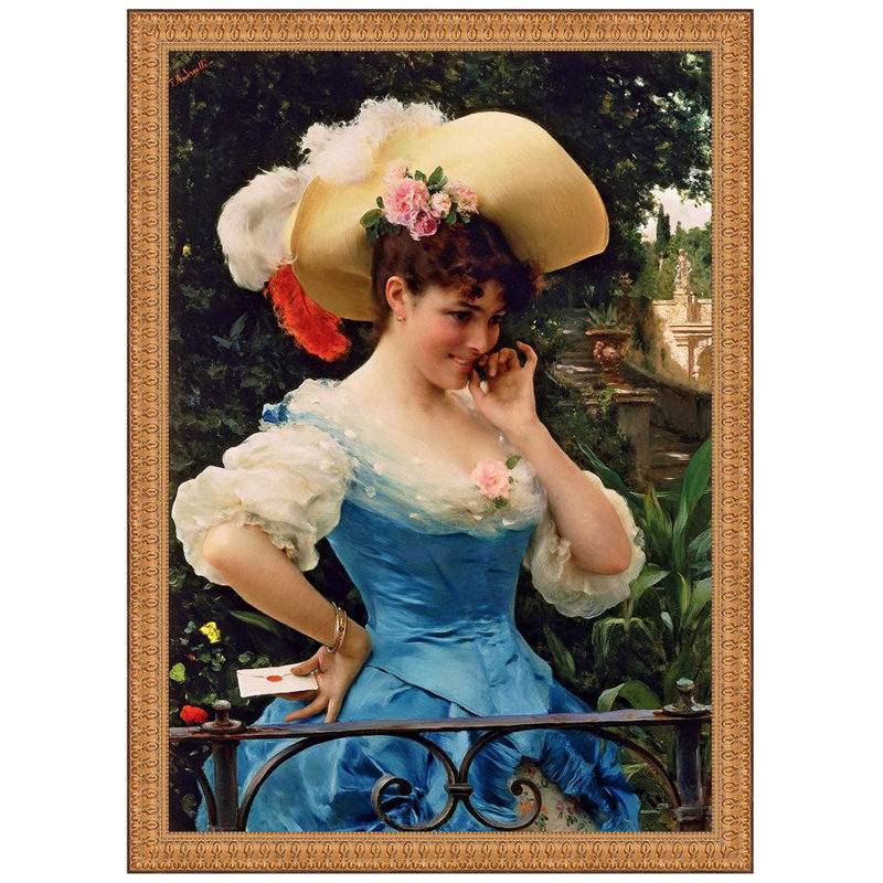 «The Love Letter», reproduction de peinture à l'huile sur toile encadrée, H 30,5 po x l 23,5 po x P 1,75 po
