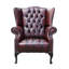 Upholstered Full Grain Leather Wingback Chair-75262729