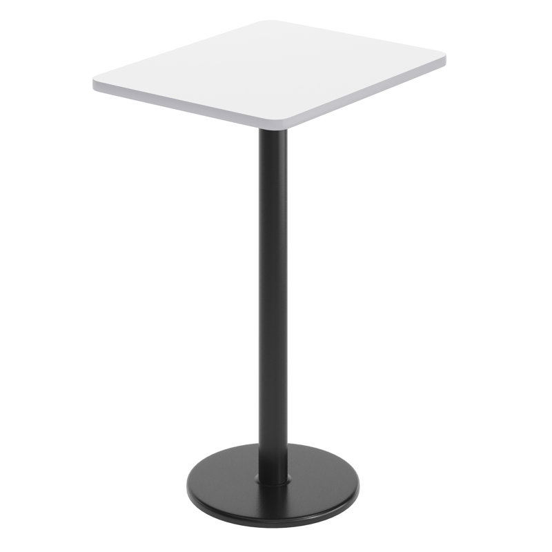 Contemporary Walnut Laminate 43'' Bar Height Table with Round Base