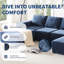 Canapé modulaire de luxe avec repose-pieds, tissu chenille, 110 x 72 x 30 po, sans assemblage, pour salon et chambre à coucher confortable 110 x 72 po, espace spacieux-1879306837
