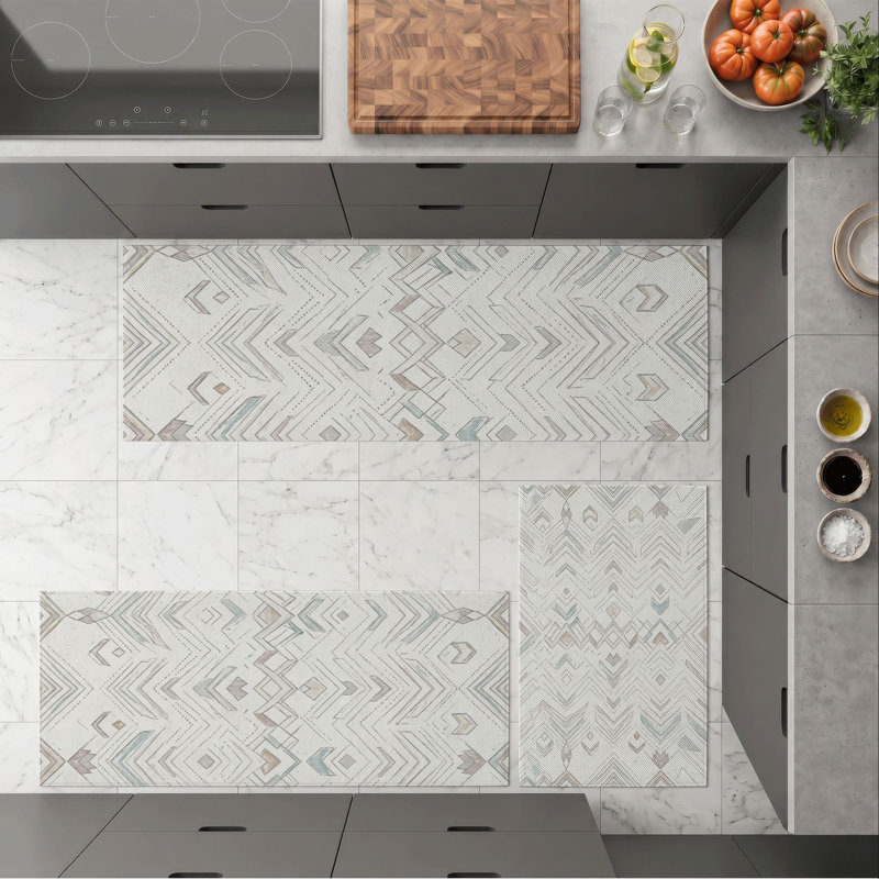 Geometric Pattern Non-Slip Washable Kitchen Mats