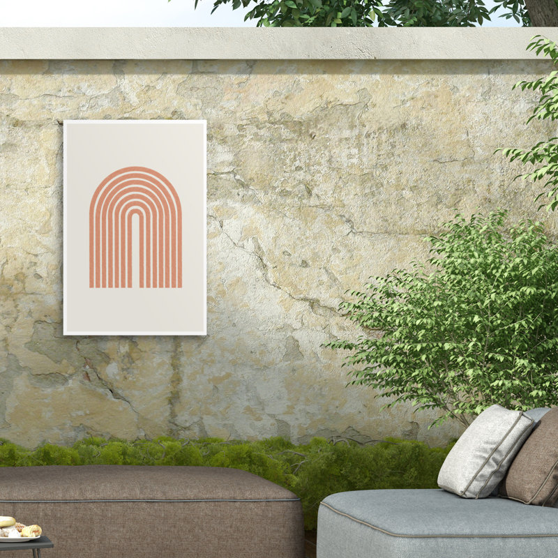 THE MIUUS STUDIO Orange Minimalist Arch Outdoor  Canvas, H 12 po x l 19 po
