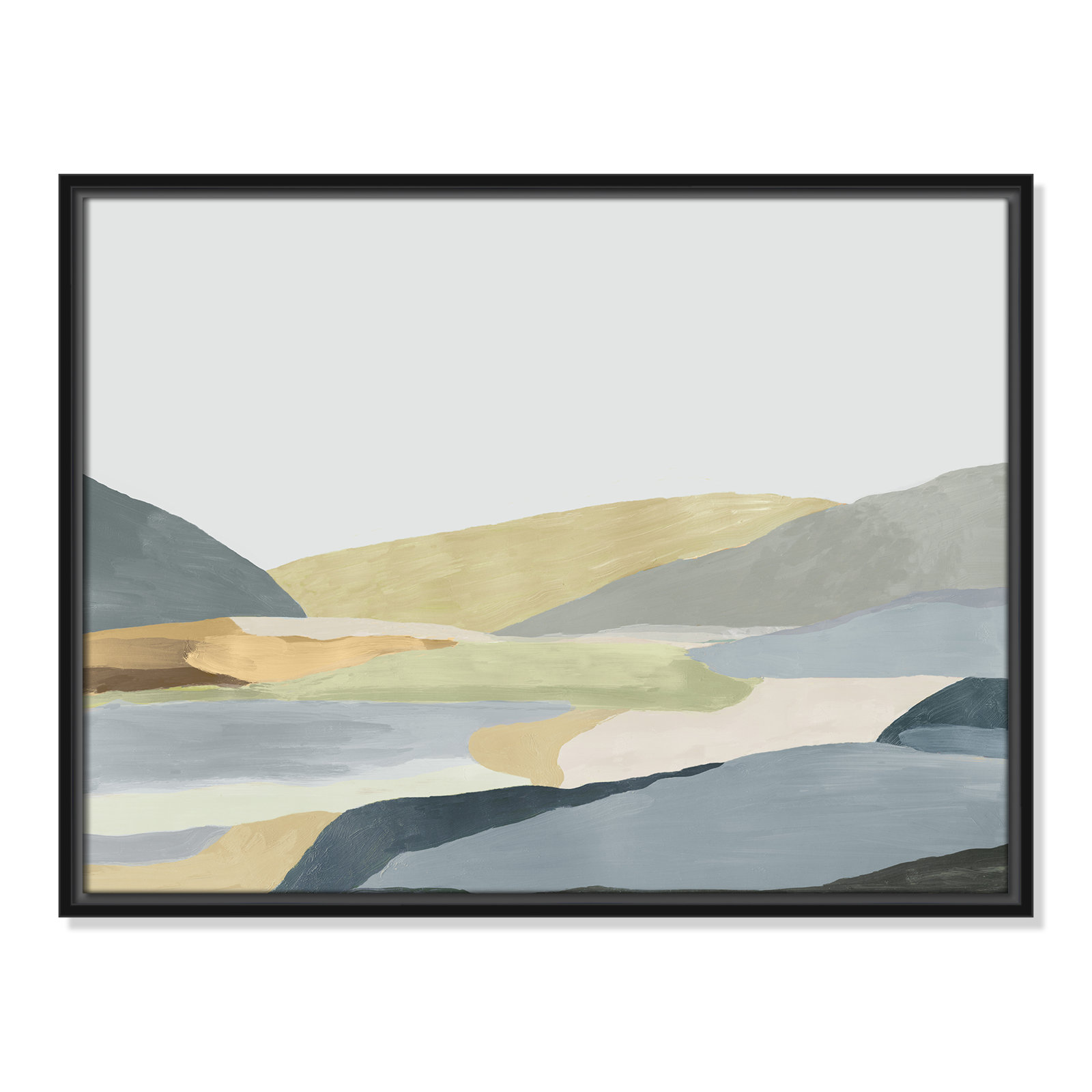 Blair "Warm Hills II" Painting, 19.5" H x 25.5" W x 2" D, Black Canvas