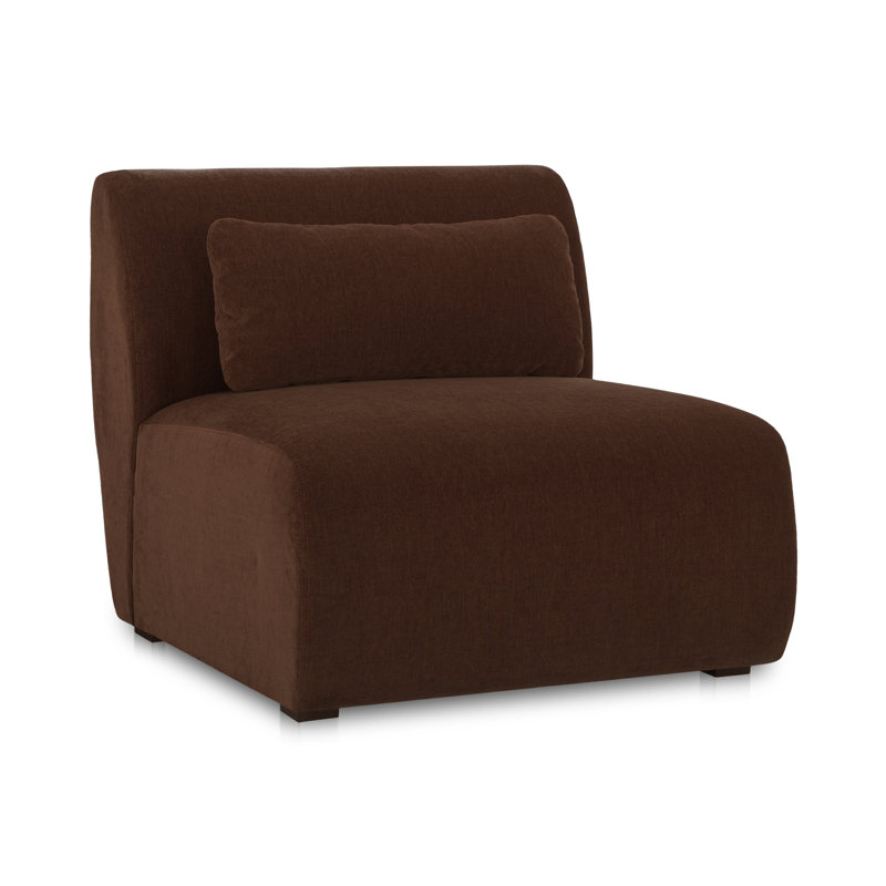 Fauteuil de chambre rembourré Anson, Brun châtaigne