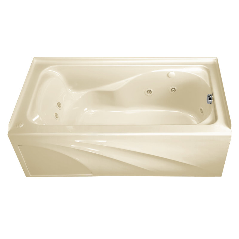 Baignoire tourbillon 60 po x 32 po Cadet avec système d'hydromassage StayClean avec tablier intégré et prise à droite, Lin