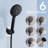 6-Mode Handheld Shower Head With Rainfall Feature - Clogging Square 11 Inch Arm Corrosion Proof