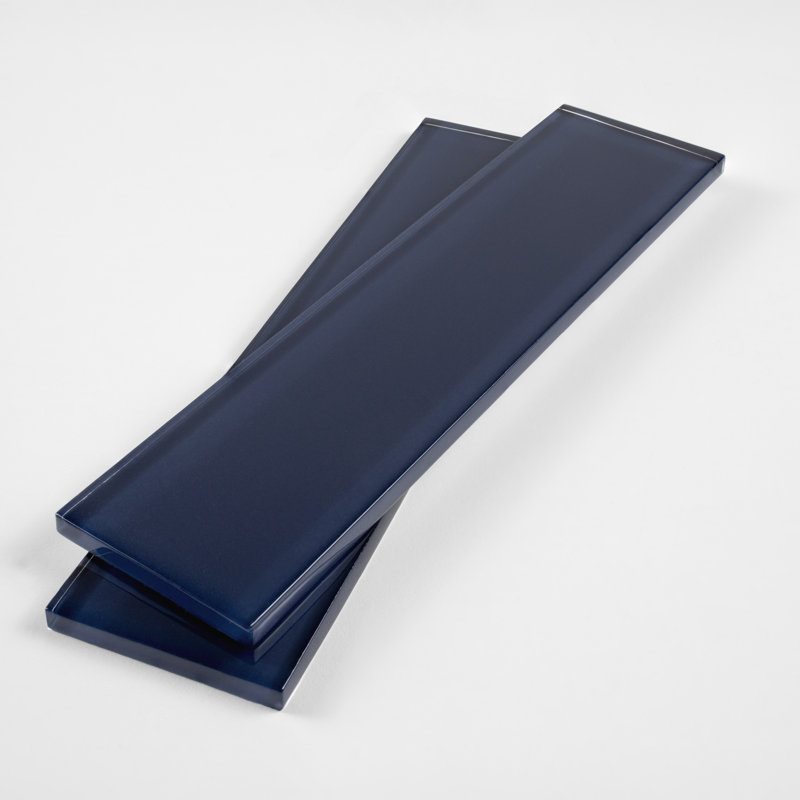 2in.x8in. Glass Subway Tile, Deep Blue Gloss